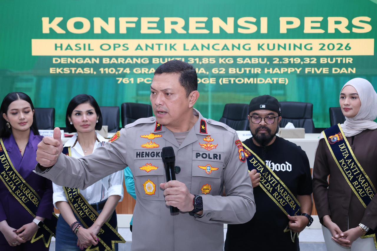 Operasi Antik LK 2026 Berakhir, Polda Riau Bongkar 435 Kasus Narkoba dan 557 Tersangka Diamankan